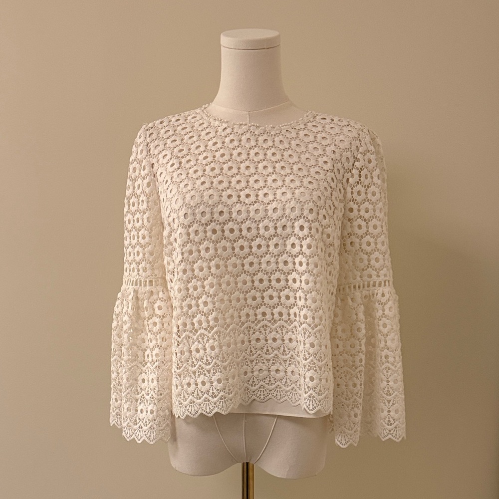 J. Crew Women's Lace Blouse in Cream